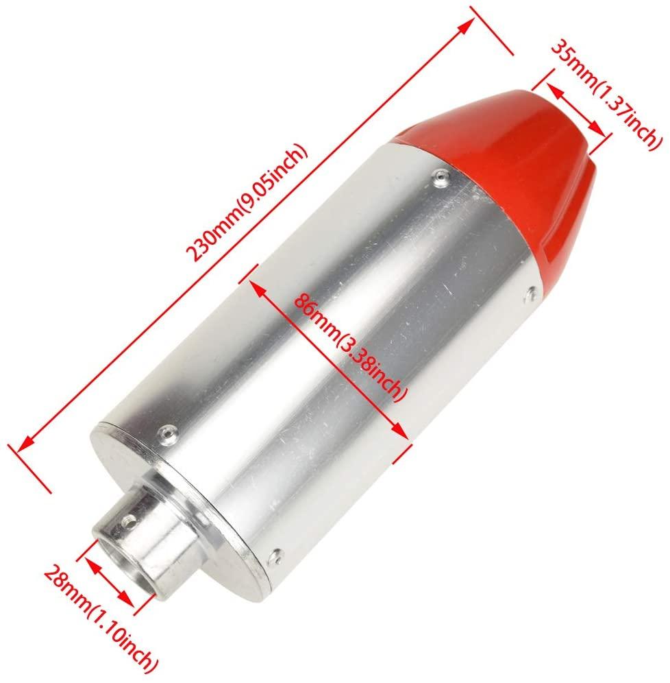 EXHUST PIPE MINI SILVER/RED CRF50, 28mm Exhaust Muffler PipeClamp For CRF50, 917237