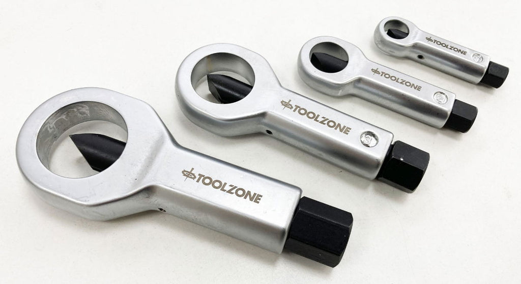 NUT SPLITTER SET 4pc 9-36mm CHROME STEEL WITH CASE - TOOLZONE KDPAU062