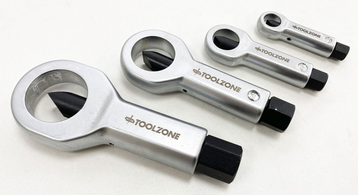 NUT SPLITTER SET 4pc 9-36mm CHROME STEEL WITH CASE - TOOLZONE KDPAU062