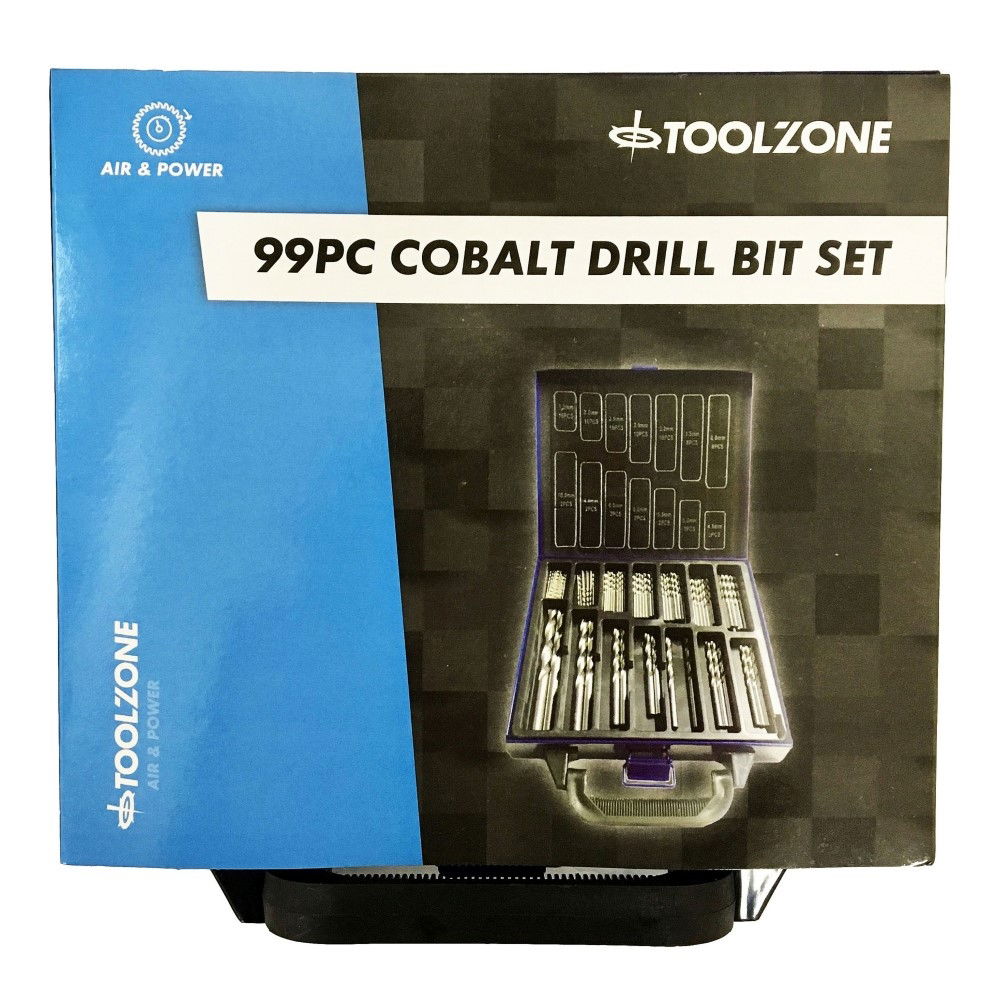 COBALT DRILL BIT SET 99PC 1.5-10mm M35 HSS - TOOLZONE KDPDR397