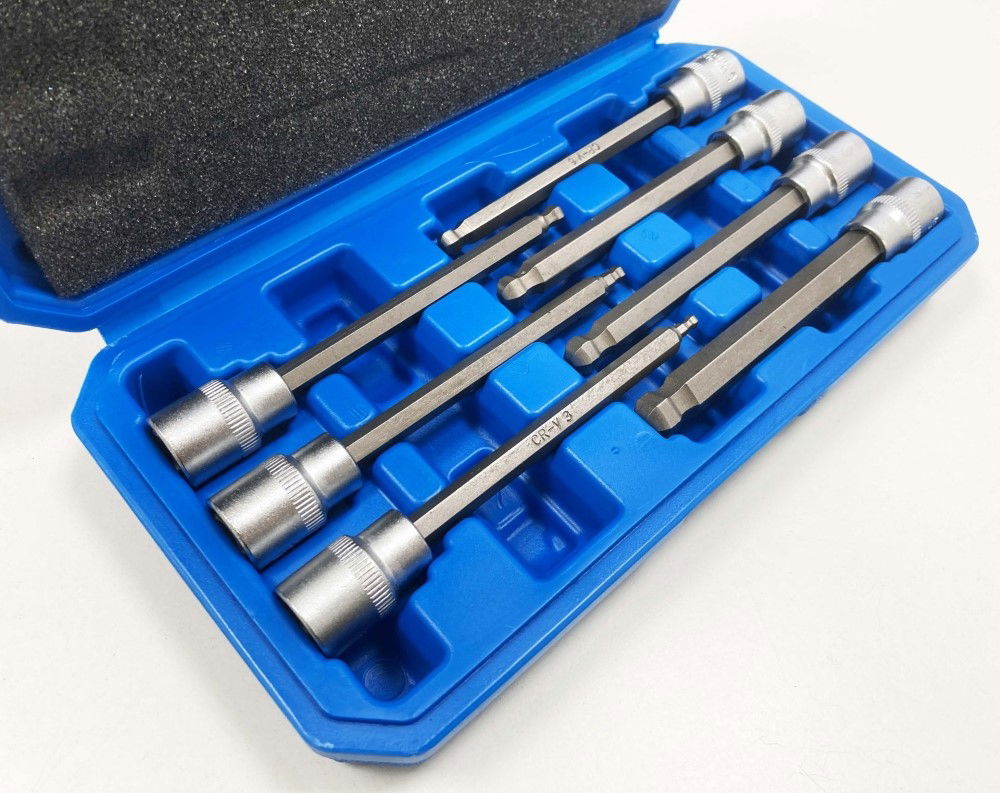 HEX BIT SET BALL END EXTRA LONG 7pc 110mm CHROME VANADIUM - TOOLZONE KDPHX056