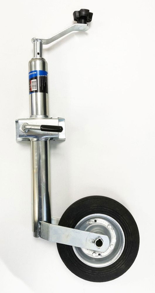 TRAILER JOCKEY WHEEL 42mm 200mm RUBBER TYRE SWING BACK 350lb - TOOLZONE KDPRM016