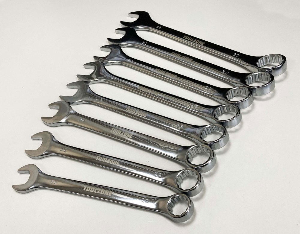 JUMBO SPANNERS SET 8PC 20-32mm CHROME VANADIUM - TOOLZONE KDPSP007