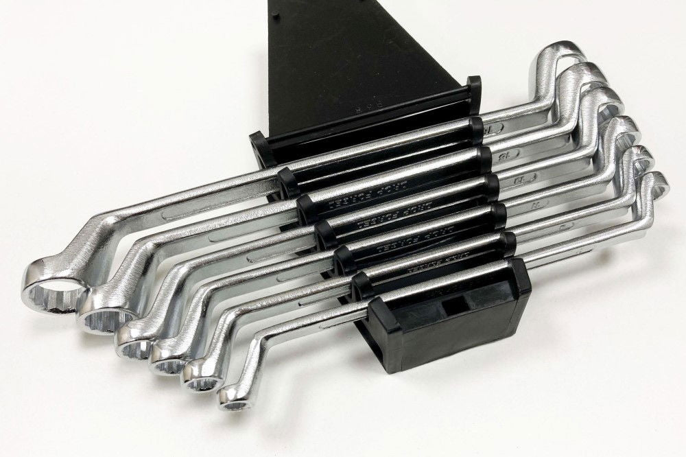 RING SPANNER SET 6PC 6x7mm TO 16x17mm DROP FORGED CHROME PLATED - TOOLZONE KDPSP023
