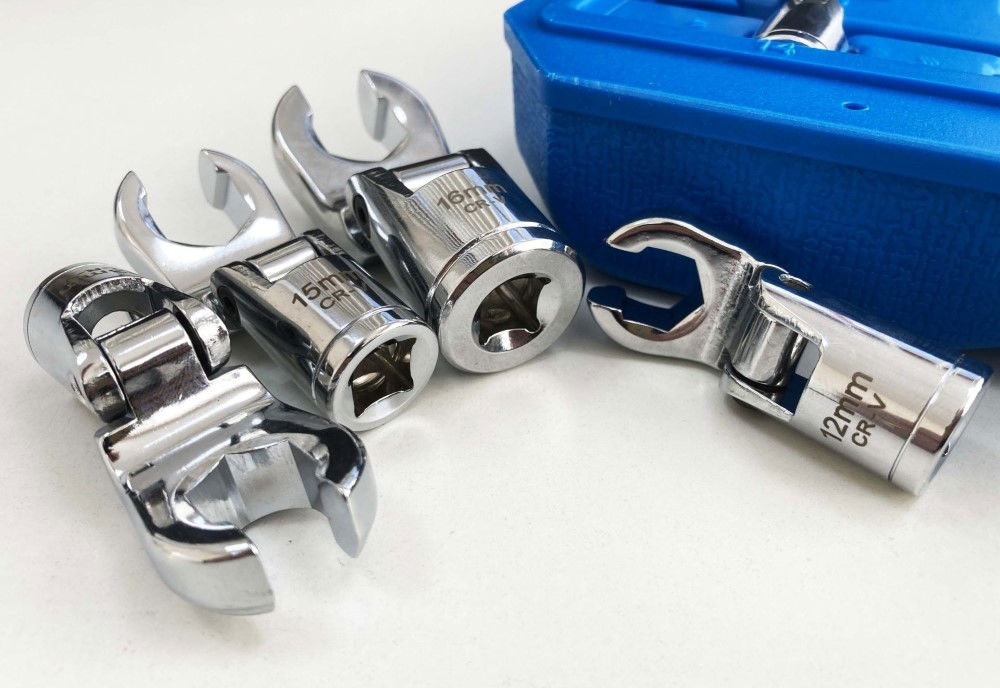 FLEX CROWFOOT SPANNER SET 12pc 3/8 DRIVE 8-19mm CHROME VANADIUM - TOOLZONE KDPSP170