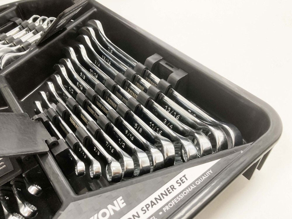 SPANNER SET 32pc METRIC/AF STUBBY AND COMBINATION CHROME VANADIUM - TOOLZONE KDPSP173