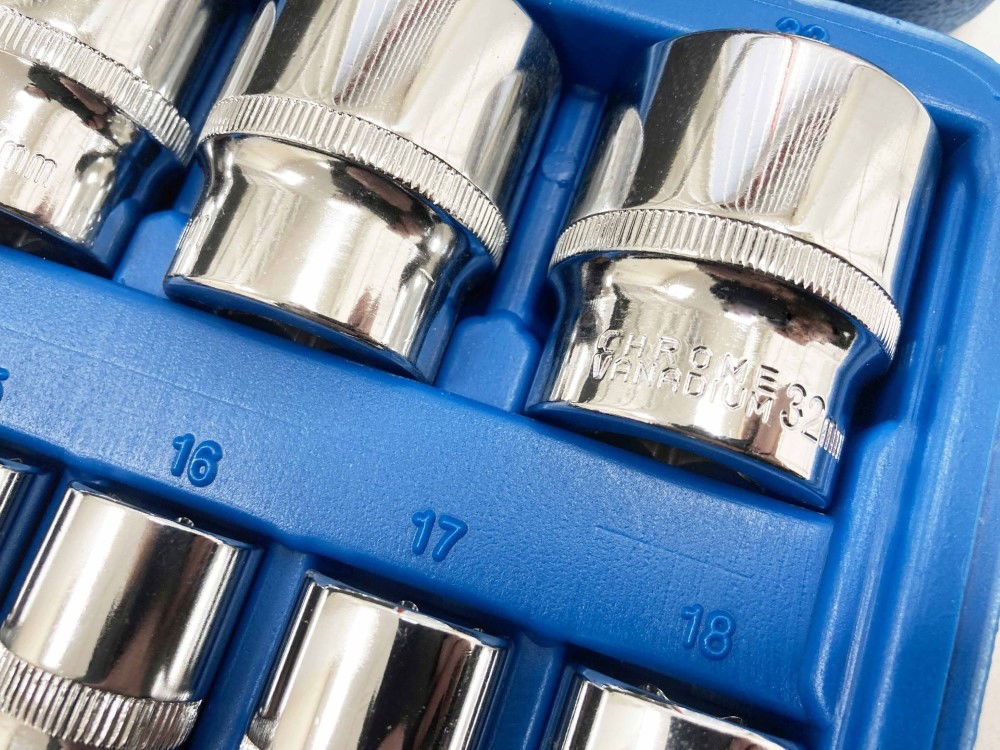 SOCKET SET 1/2 DRIVE PRO CRV 24 PIECES 10-24mm 27mm 30mm 32mm - TOOLZONE KDPSS108