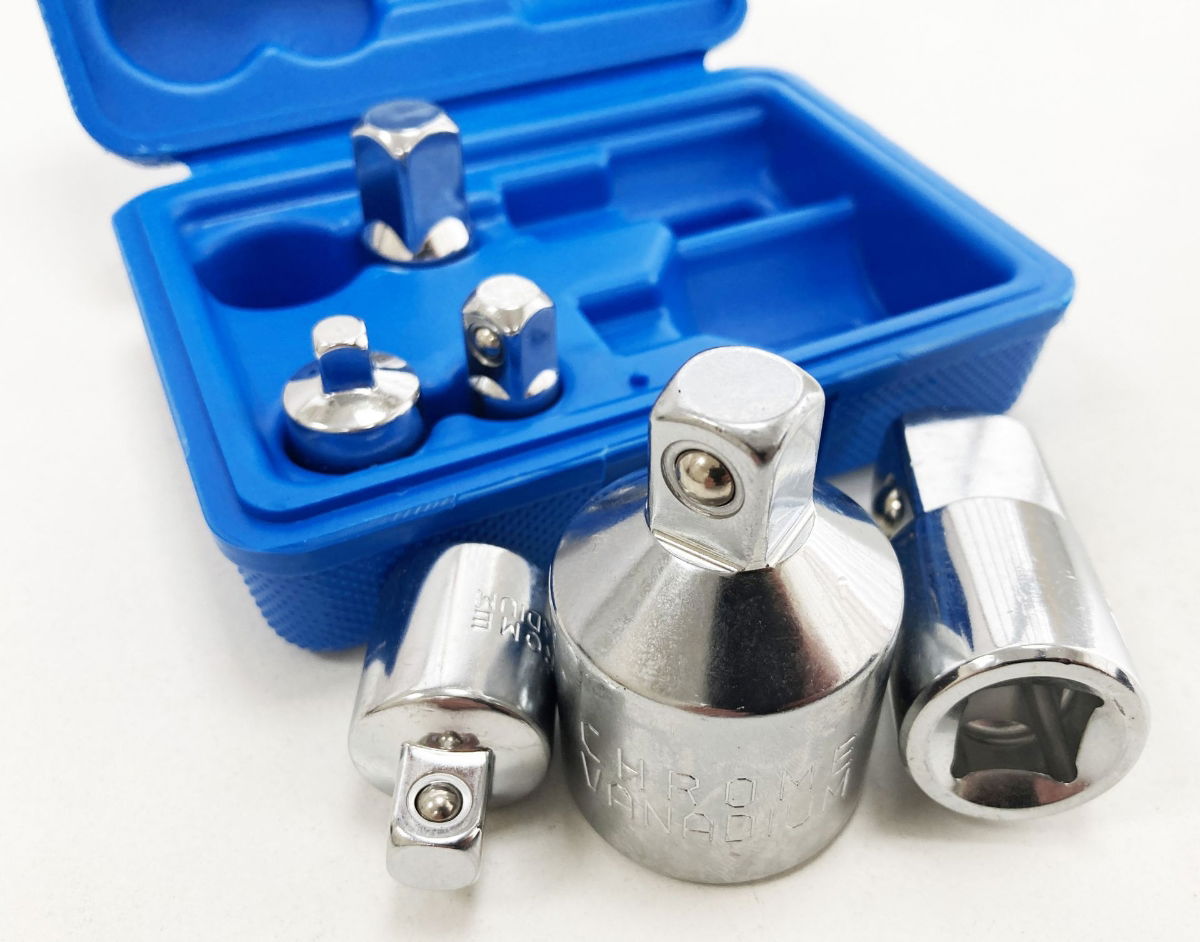 ADAPTOR SET 6 PIECES CRV SATIN FINISH - TOOLZONE KDPSS203