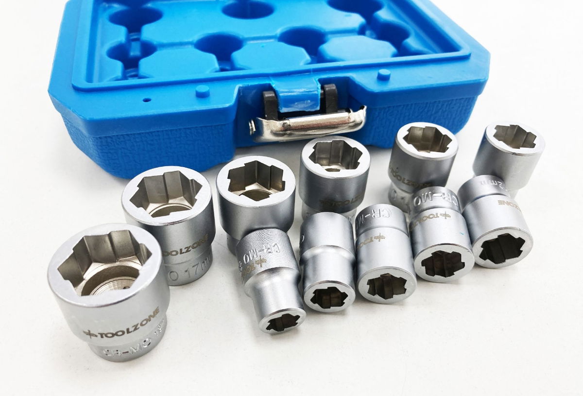 TWIST SOCKET SET 3/8 DRIVE 11 PIECES 9-19mm CHROME MOLYBDENUM - TOOLZONE KDPSS209