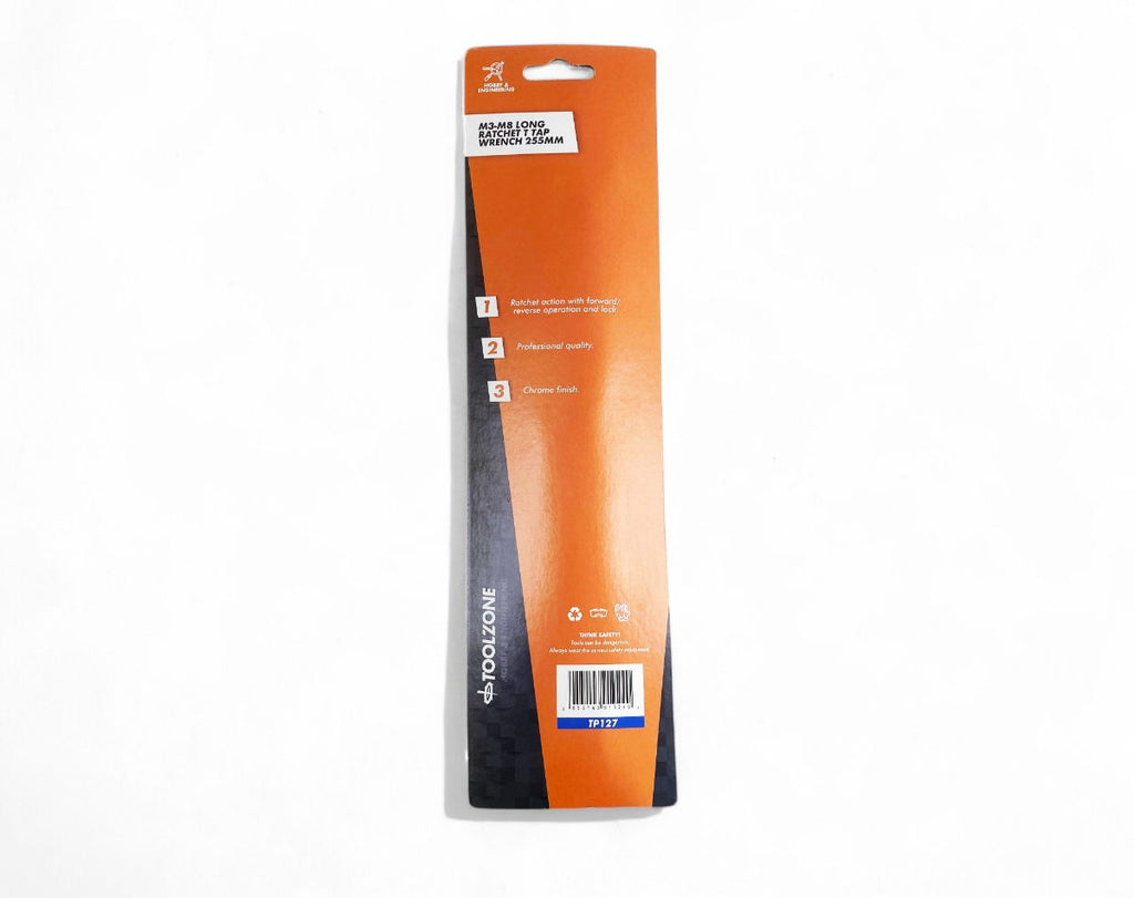 LONG RATCHET TAP WRENCH M3-M8 255mm - TOOLZONE KDPTP127