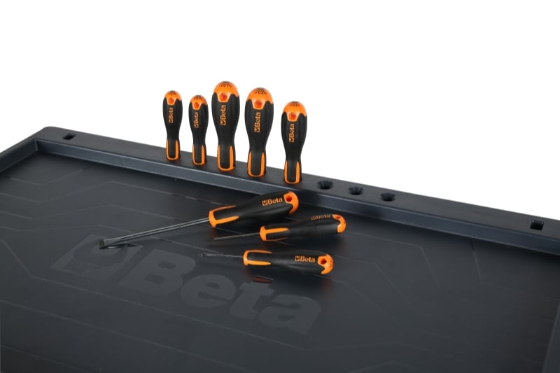 Mobile Roller Cab 7 Drawers Anti-Tilt System Reinforced Worktop 800kg Capacity - Beta Tools RSC24A/7-A