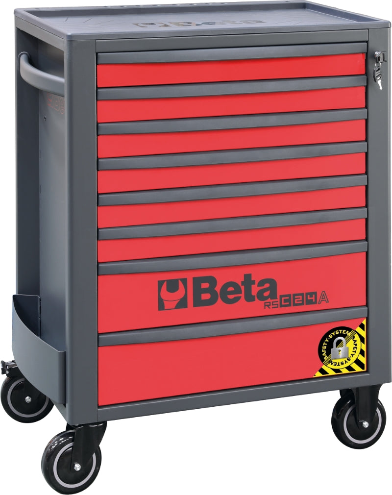 Mobile Roller Cab 8 Drawers Anti-Tilt System Reinforced Worktop 800kg Capacity - Beta Tools RSC24A/8-A