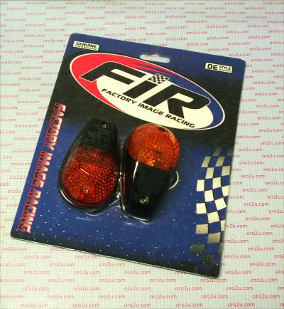 INDICATORS FLUSH BLACK WITH AMBER LENS – PAIR