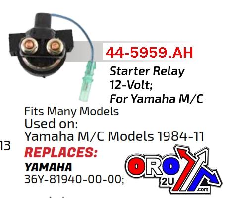 SOLENOID STARTER RELAY STREET, 36Y-81940-00-00 SMU6014 XV FZ