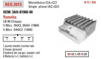REGULATOR VOLTAGE 12v / 8A, DZE 02015-04 3AH-81960-00-00