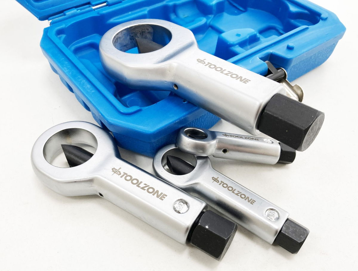 NUT SPLITTER SET 4pc 9-36mm CHROME STEEL WITH CASE - TOOLZONE KDPAU062