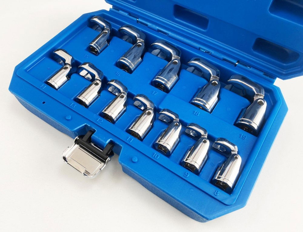FLEX CROWFOOT SPANNER SET 12pc 3/8 DRIVE 8-19mm CHROME VANADIUM - TOOLZONE KDPSP170