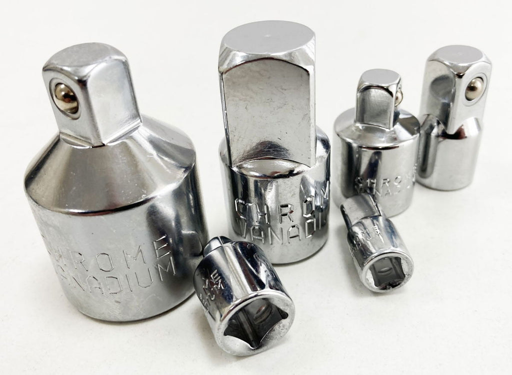ADAPTOR SET 6 PIECES CRV SATIN FINISH - TOOLZONE KDPSS203