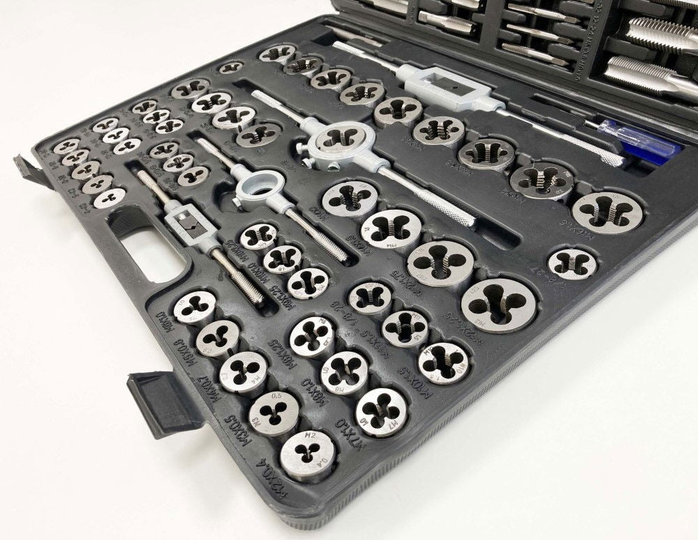 TAP AND DIE SET IMPERIAL 115 PIECE WITH HOLDERS AND WRENCHES - TOOLZONE KDPTP095