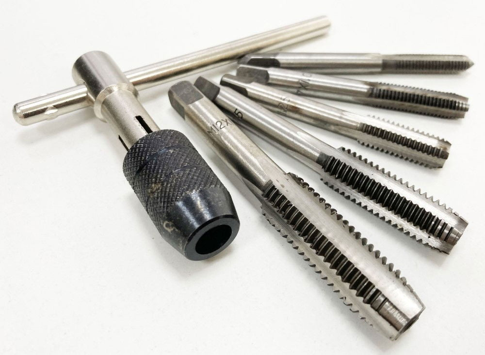 TAP WRENCH SET 6 PIECE WITH METRIC TAPS M6-M12 ALLOY STEEL - TOOLZONE KDPTP108
