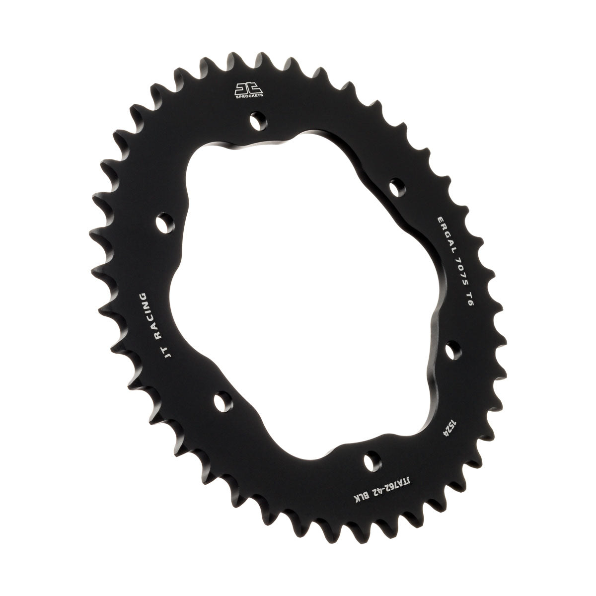 REAR SPROCKET ALLOY BLACK, JTA762.42BLK.7075-T6 Aluminium. DUCATI 520 Chain Conversion