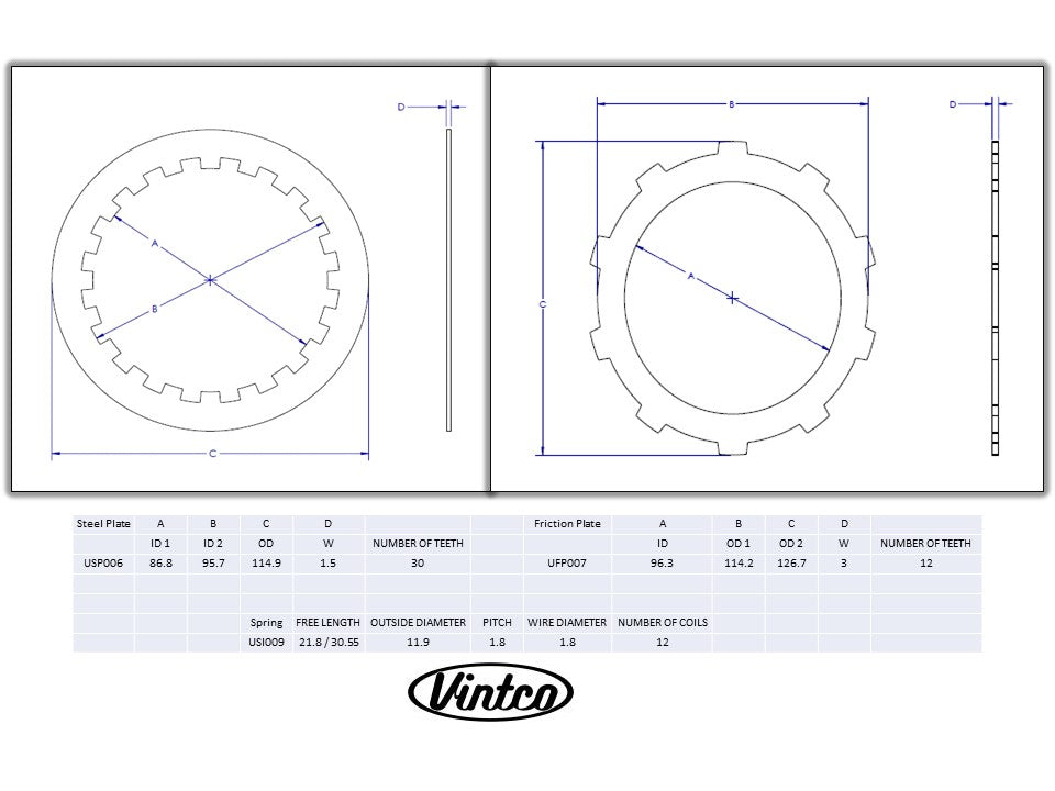 CLUTCH KIT 79-81 SUZUKI RM 100 125 VINTCO KCLS03