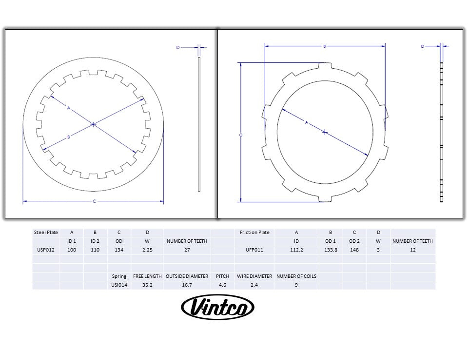 CLUTCH KIT 79-80 YAMAHA IT YZ 250 VINTCO KCLY07