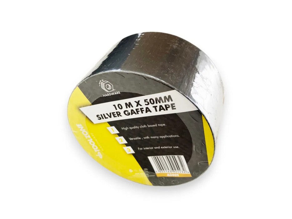 SILVER 50mm X 10METER GAFFA TAPE / DUCT TAPE - TOOLZONE KDPAD009
