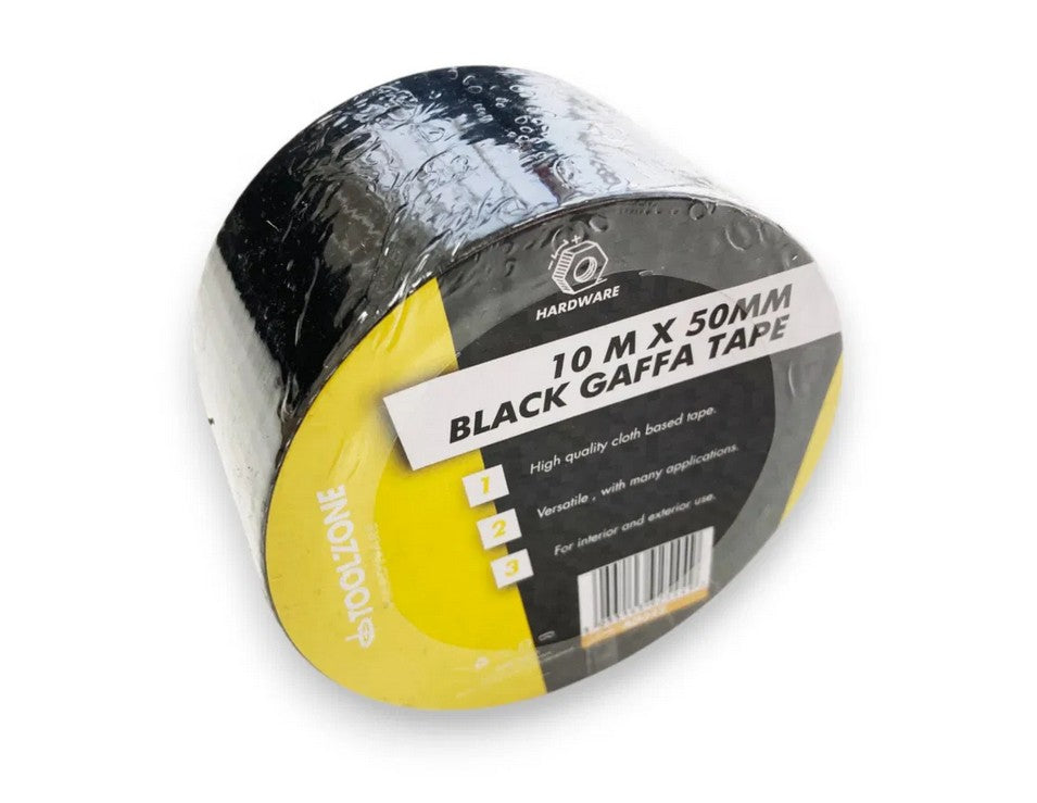 BLACK 50mm X 10METER GAFFA TAPE / DUCT TAPE - TOOLZONE KDPAD042