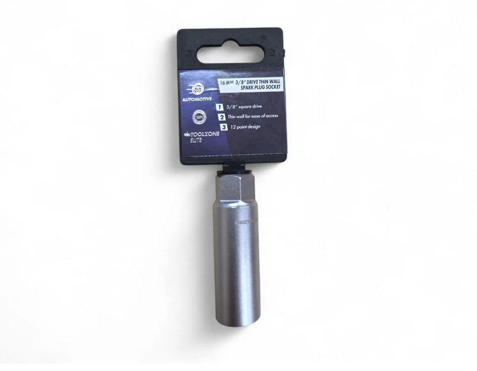 3/8" THIN WALL 16mm SPARK PLUG SOCKET - TOOLZONE KDPSS265