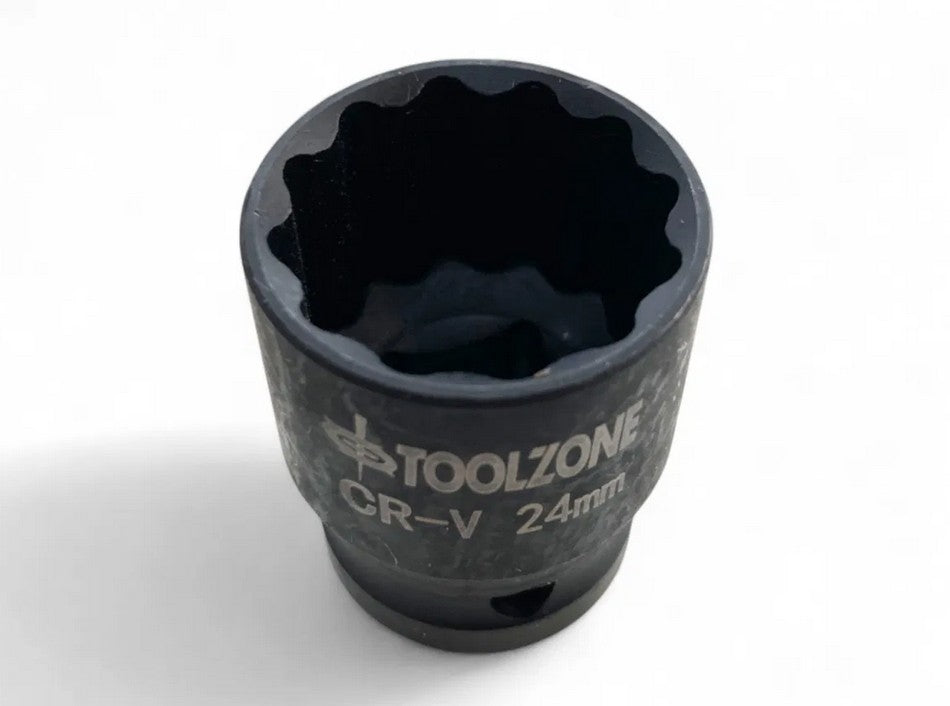 24mm IMPACT SOCKET 1/2inc 12-POINT SHALLOW CR-V - TOOLZONE KDPSS270