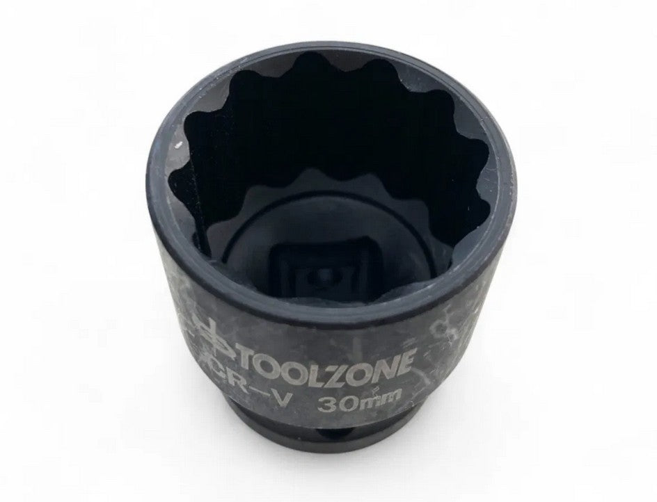 30mm IMPACT SOCKET 1/2inc 12-POINT SHALLOW CR-V - TOOLZONE KDPSS271