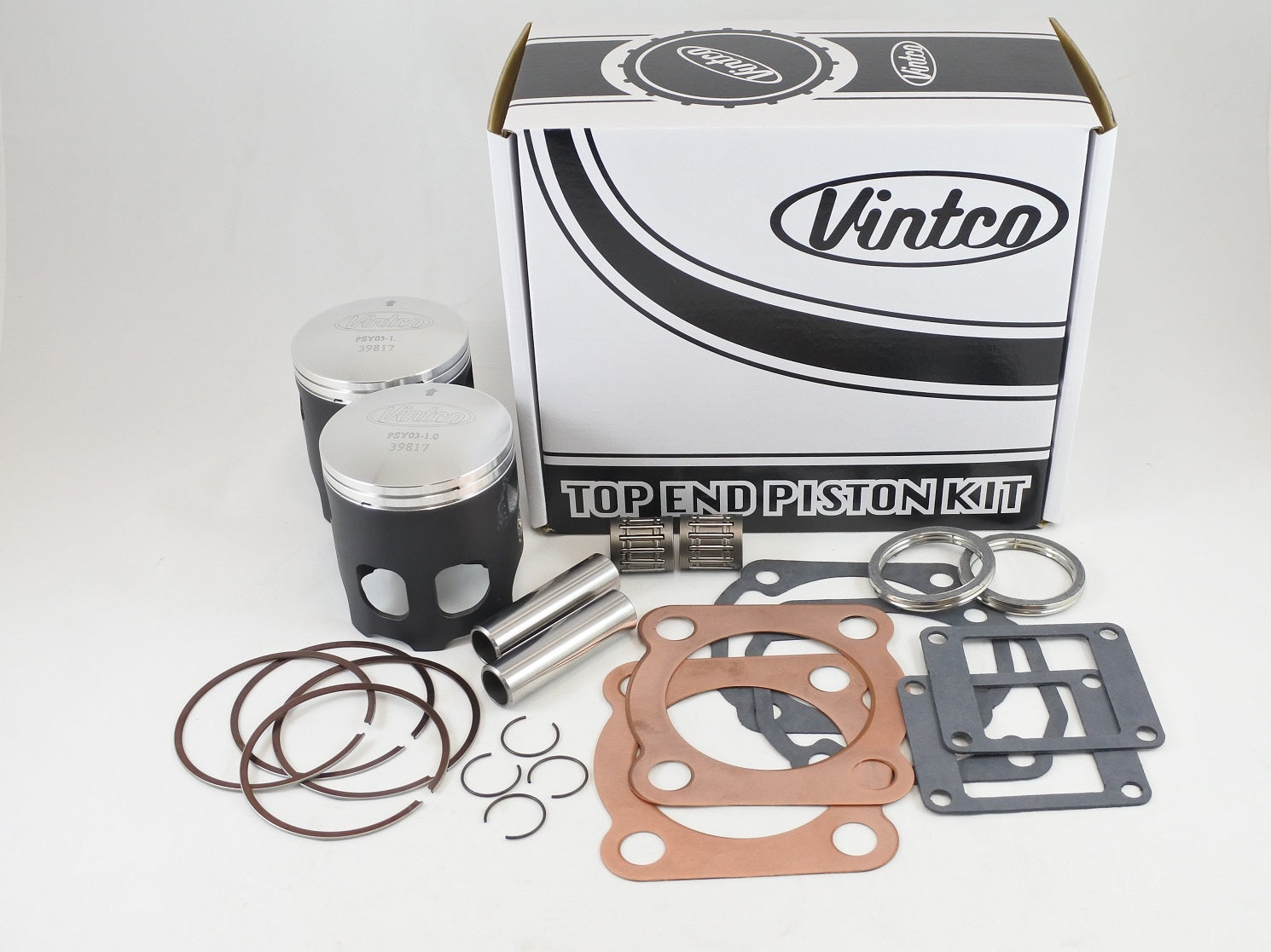 TOP END PISTON KIT 76-78 YAMAHA RD 400 65.0mm 1.0mm OVER VINTCO KTY14-1.0