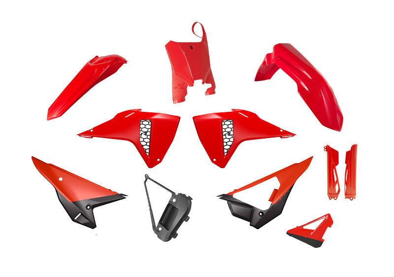 PLASTIC KIT 6PCS FACTORY HONDA CRF 250/450 2025-26, R-TECH R-KITCRF-OEM-726 RED BLACK