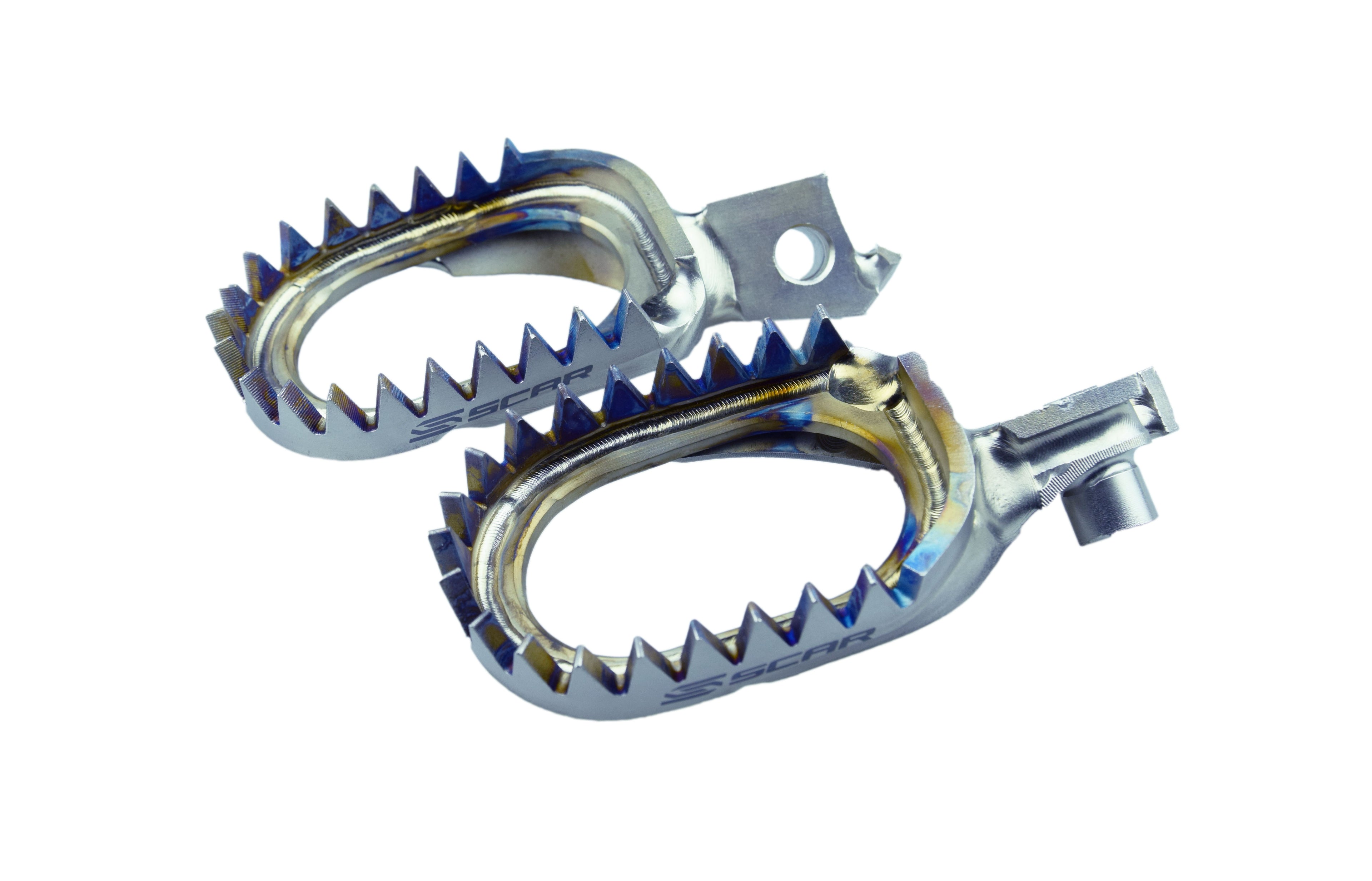 TITANIUM FOOTPEGS 08-26 SUZUKI RM-Z RMX Z 250 450 ANTI-MUD 60mm 18 TEETH SCAR S4516AM