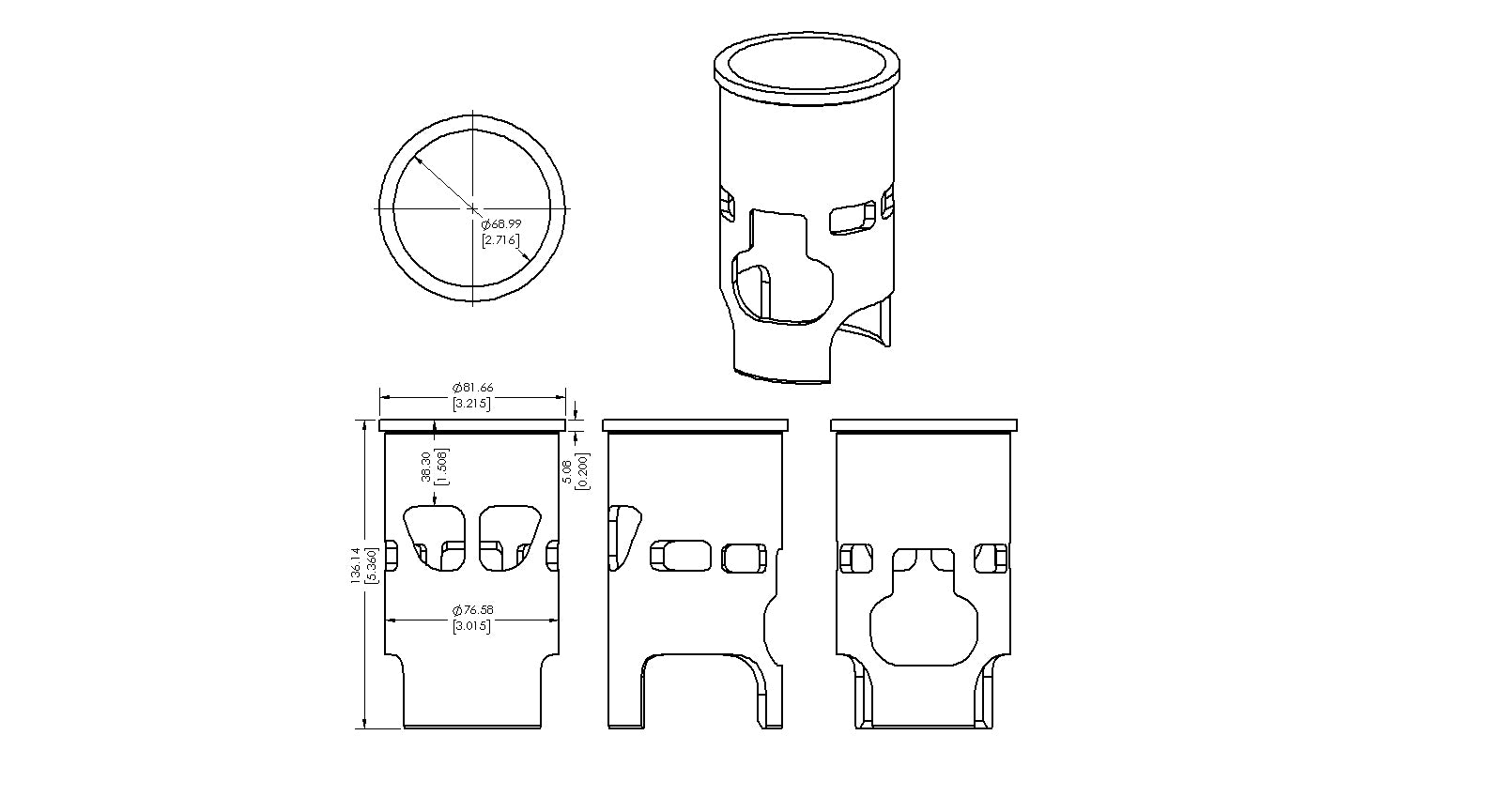 CYLINDER SLEEVE 78-80 HONDA CR 250 70mm VINTCO SLH06A