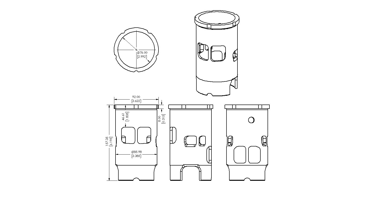 CYLINDER SLEEVE 74-81 MAICO 400 77mm VINTCO SLM02A