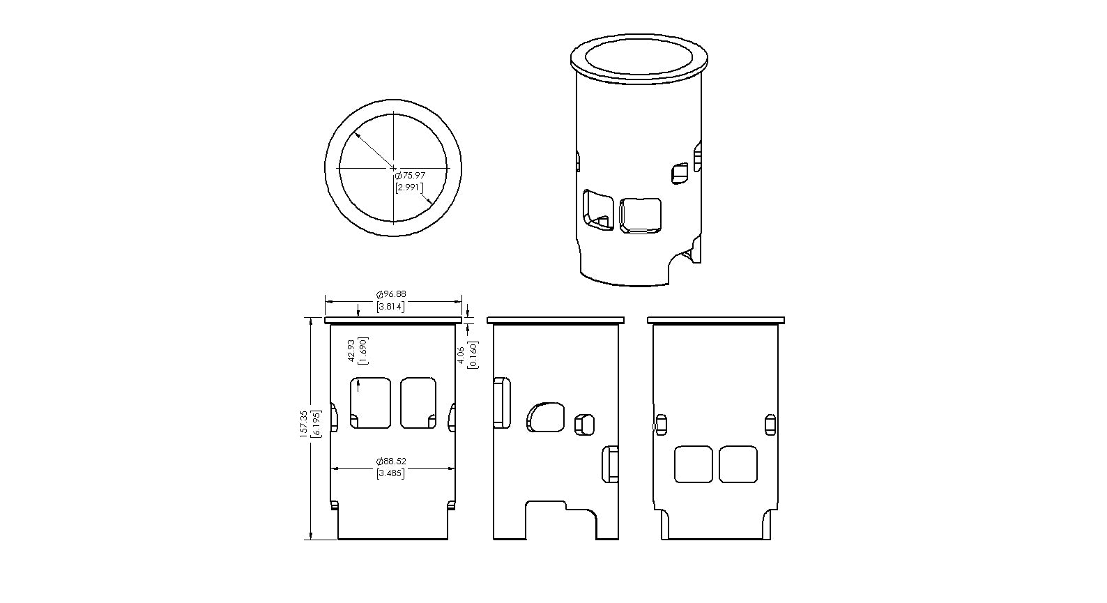 CYLINDER SLEEVE 76-77 SUZUKI RM 370 77mm VINTCO SLS04A