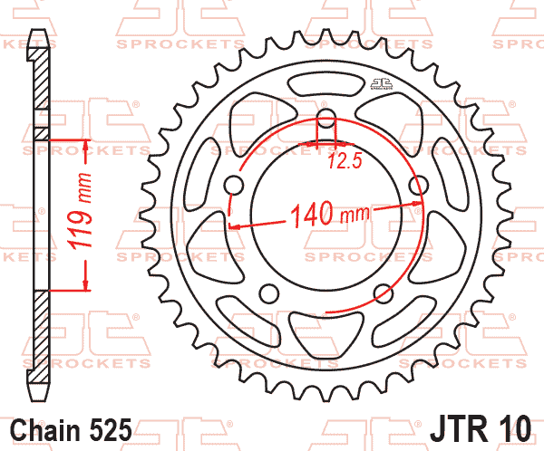 REAR SPROCKET BMW ROAD, JTR10.47