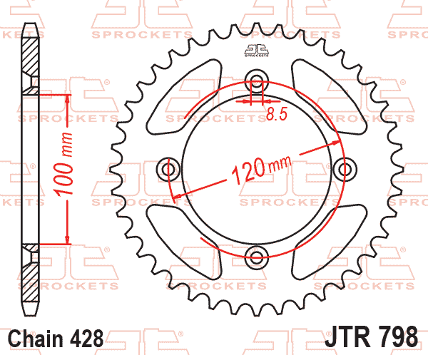 REAR SPROCKET STEEL JTR798.48 SILVER SR798-48