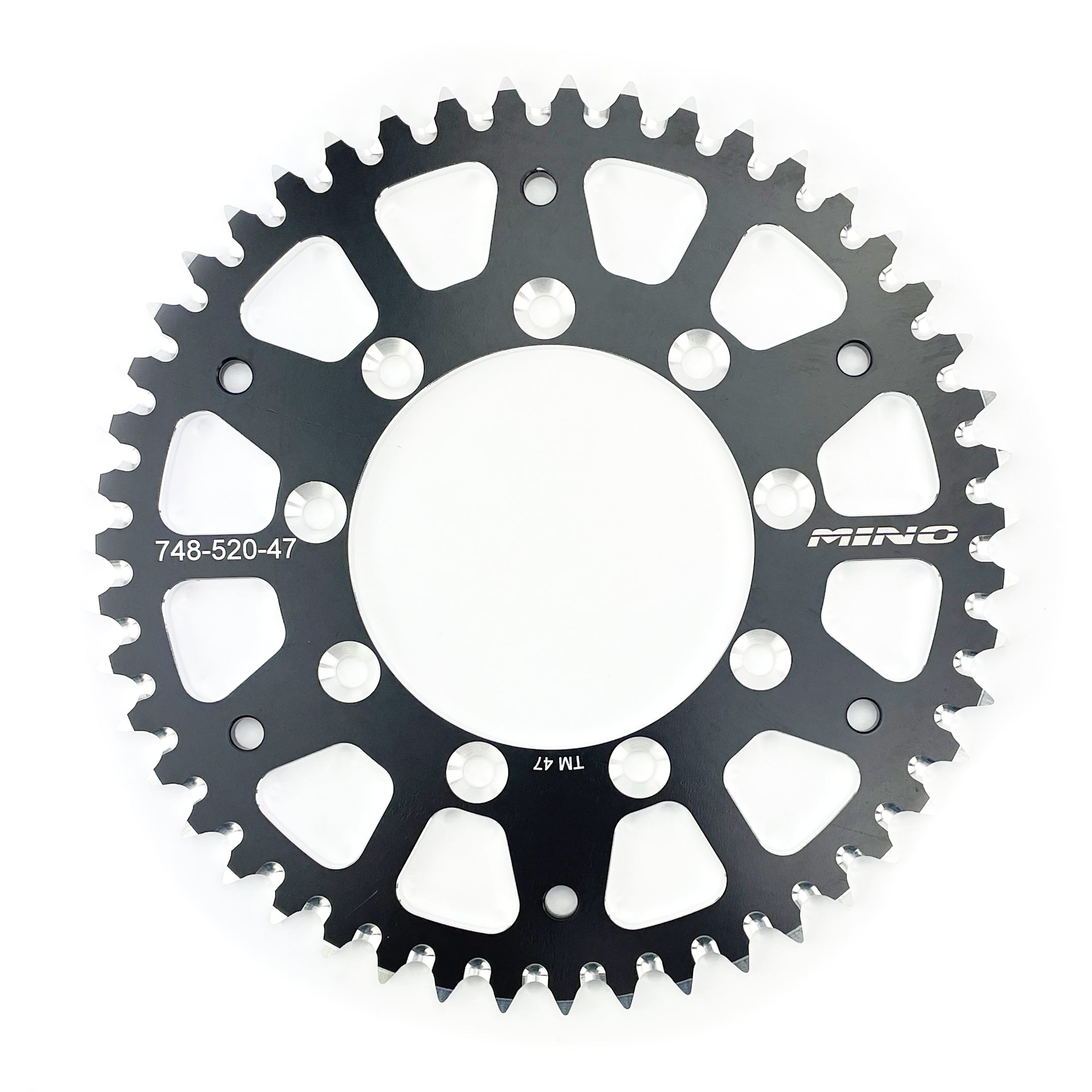 REAR SPROCKET ALLOY TM RACING 98-26 MINO 25-748-47 348-520-47 BLACK