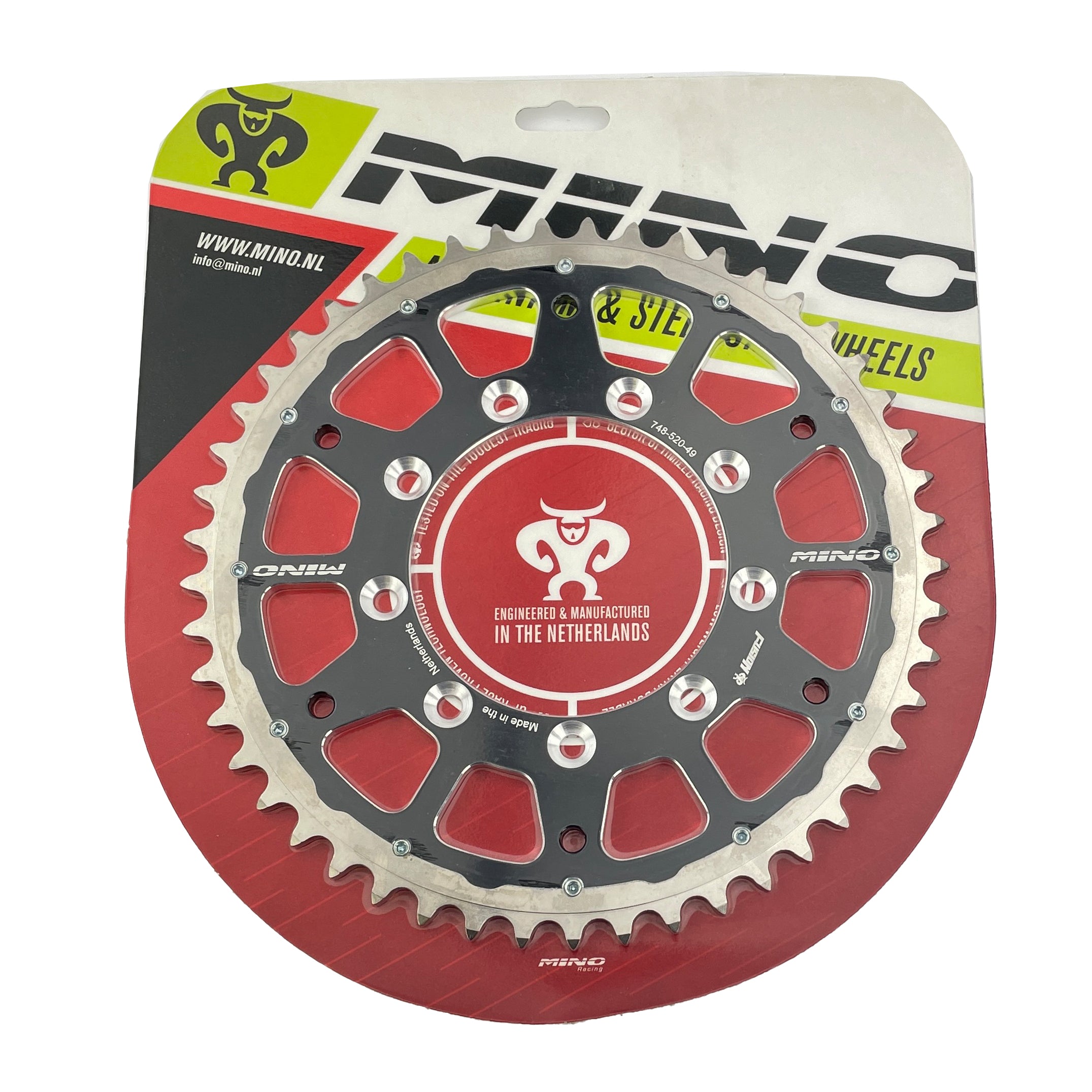 REAR SPROCKET ALLOY STEEL TWIN RING TM RACING 98-26 MINO 23-748-49 348-520-49 BLACK