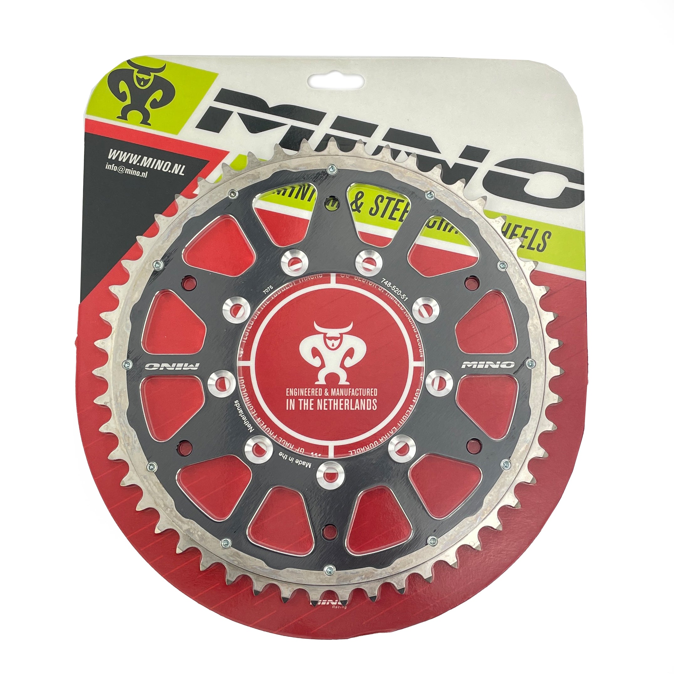 REAR SPROCKET ALLOY STEEL TWIN RING TM RACING 98-26 MINO 23-748-51 348-520-51 BLACK
