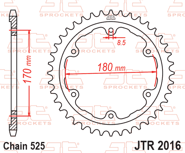 REAR SPROCKET JTR2016.44 JT