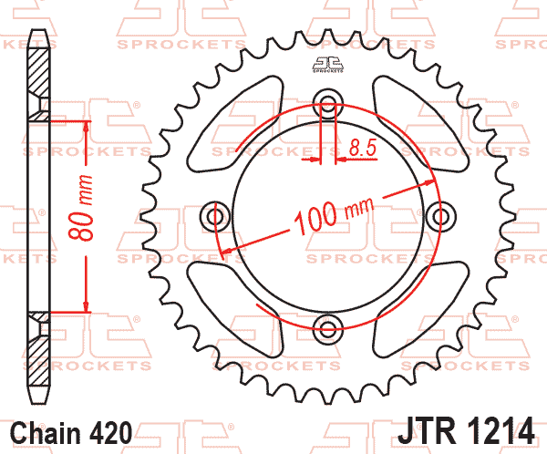 REAR SPROCKET JTR1214.38 420 BLACK SR1214-