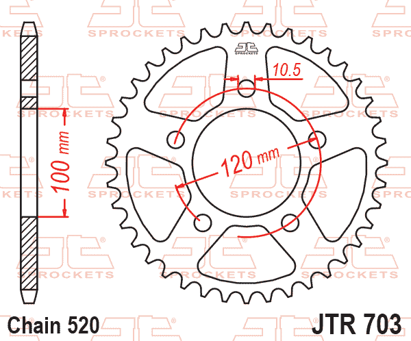 REAR SPROCKET JTR703.43 JT