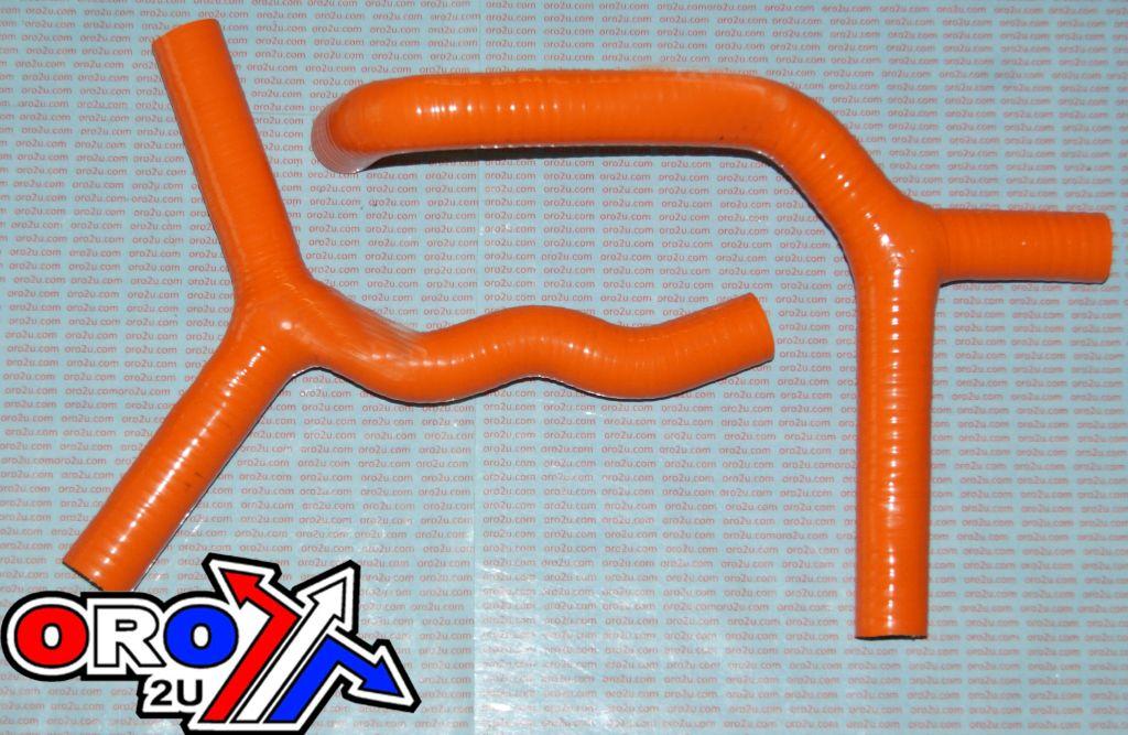 HOSE Y KIT 2pcs SX85 SX105 03-12 KTM SET, SILICONE RADIATOR ORANGE  Husqvarna TC85 TC 85 14-17