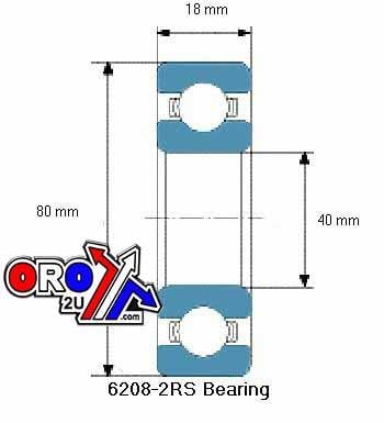 BEARING 6208 2RS DIRT RACING 40x80x18 SIZE SEALED EACH