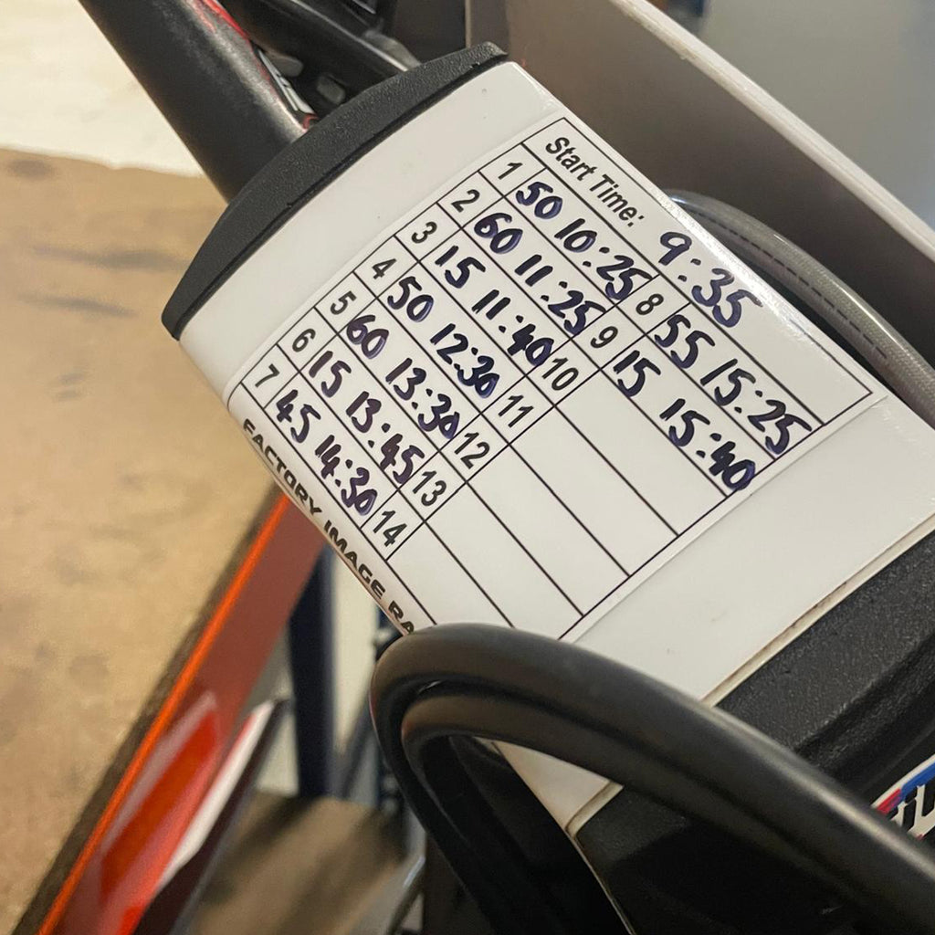 CROSS BAR PAD ENDURO TIME CARD STICKER LAMINATED REUSABLE PACK OF 10
