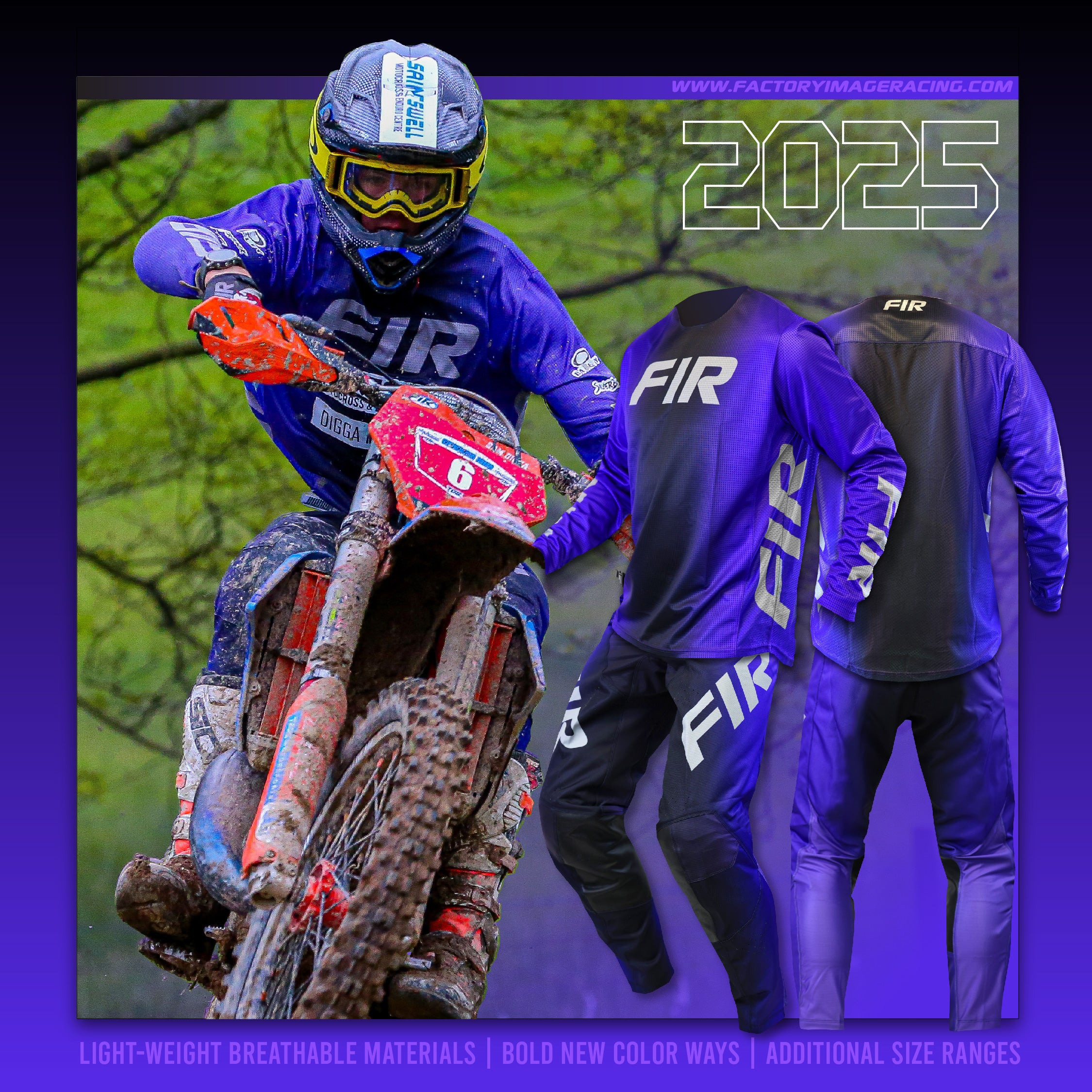 LITE FADE JERSEY PURPLE M, MX RACE WEAR, ENDURO GEAR